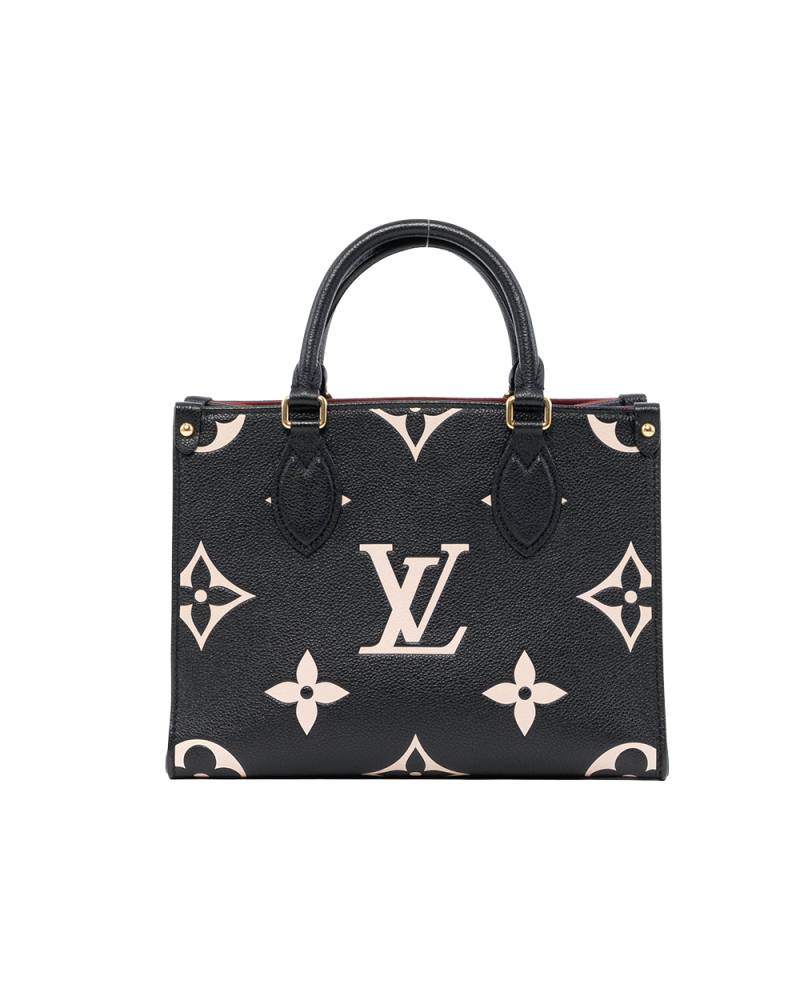 LV ON THE GO PM BLACK GIANT MONOGRAM CALF GHW MICROCHIP 01255