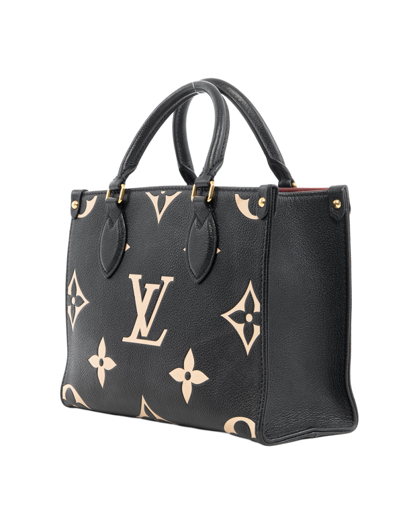 LV ON THE GO PM BLACK GIANT MONOGRAM CALF GHW MICROCHIP 5250
