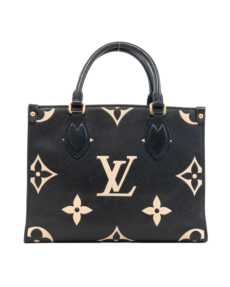 LV ON THE GO PM BLACK GIANT MONOGRAM CALF GHW MICROCHIP 5252