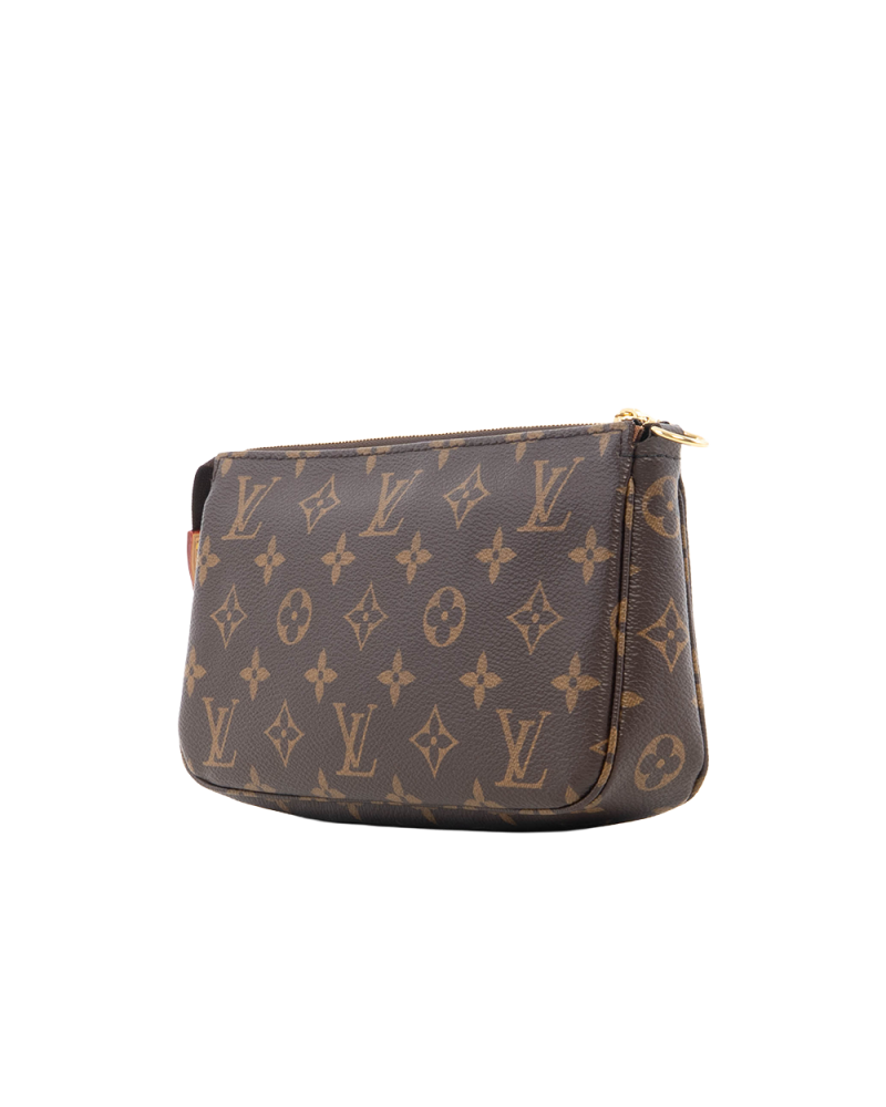LV POCHETTE ACC BROWN MONOGRAM CANVAS GHW MICROCHIP 0566