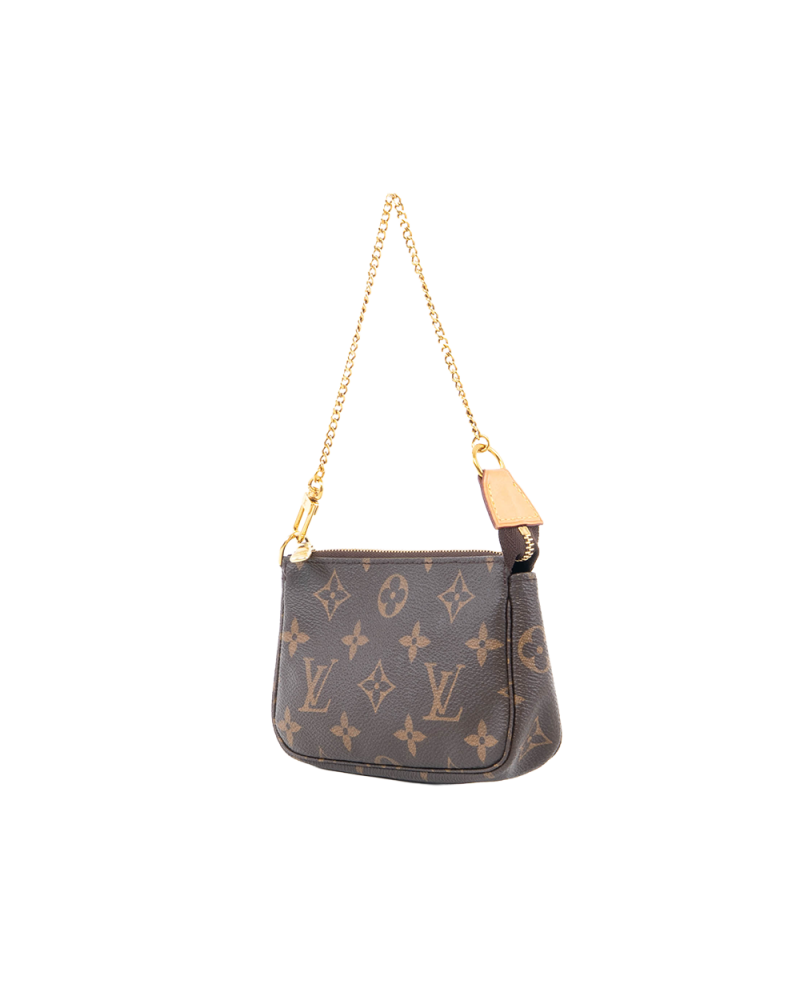 LV POCHETTE MINI BROWN MONOGRAM CANVAS GHW SF2126 5370