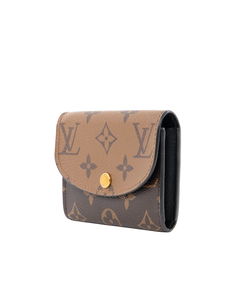 LV ROSALIE COIN SHORT BROWN MONOGRAM REVERSE GHW MICROCHIP 7259