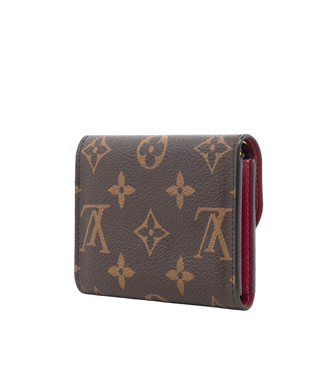 LV ROSALIE COIN SHORT BROWN RED MONOGRAM CANVAS GHW MICROCHIP 0446