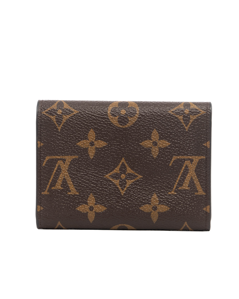 LV ROSALIE COIN SHORT BROWN RED MONOGRAM CANVAS GHW MICROCHIP 0447