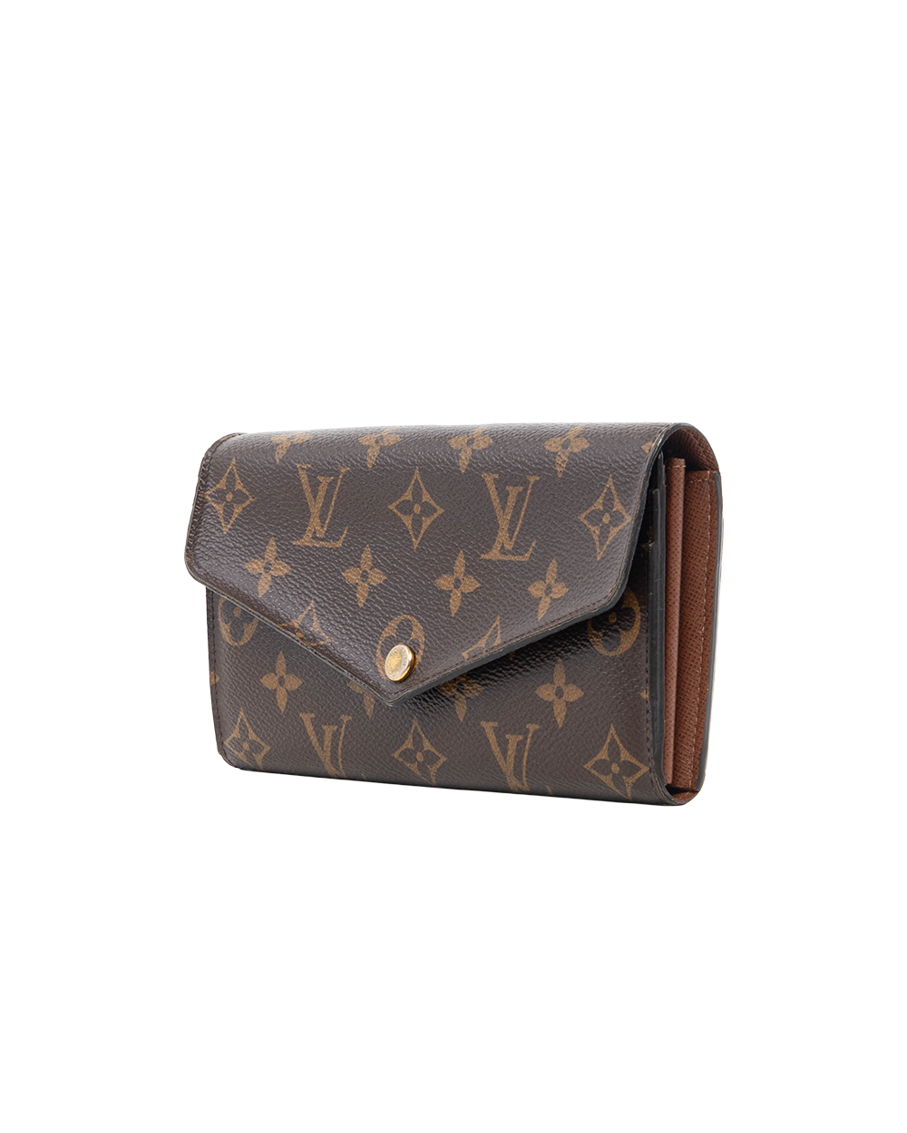 LV SARAH WALLET LONG BROWN MONOGRAM CANVAS GHW MICROCHIP 0229