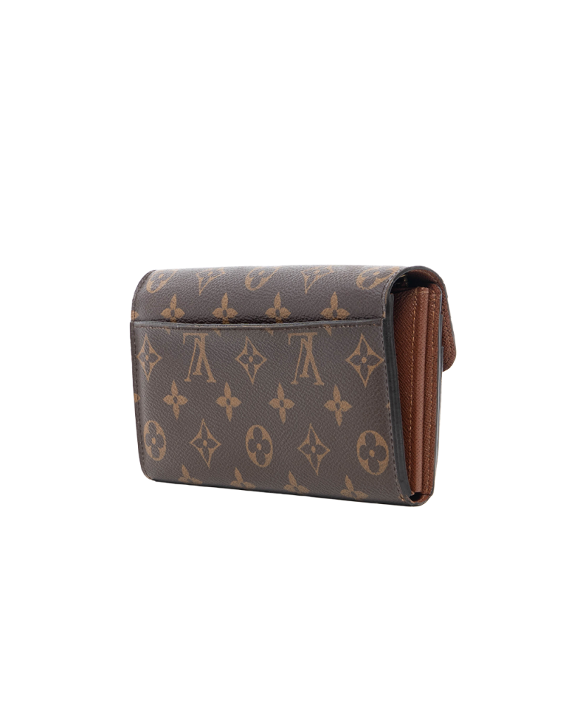 LV SARAH WALLET LONG BROWN MONOGRAM CANVAS GHW MICROCHIP 0230