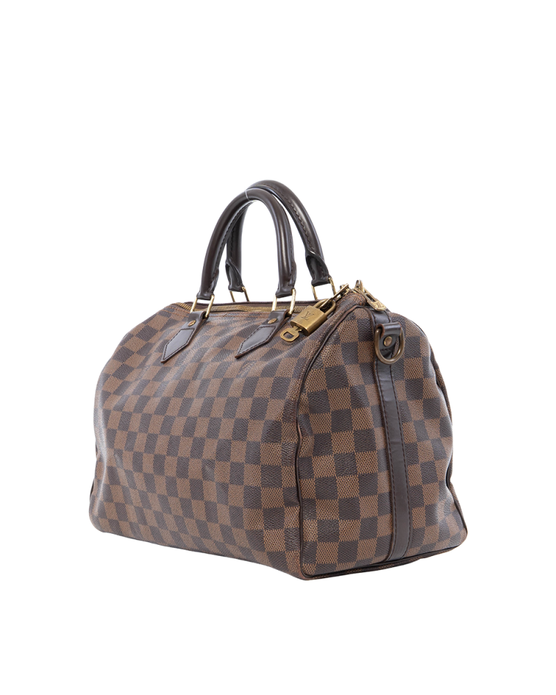 LV SPEEDY 30 BROWN DAMIER CANVAS GHW 0104