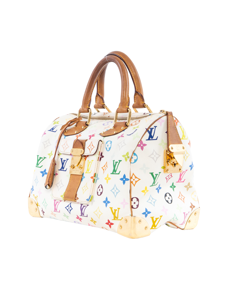 LV SPEEDY 30 MULTICOLOR TAKASHI MONOGRAM CANVAS GHW 9538