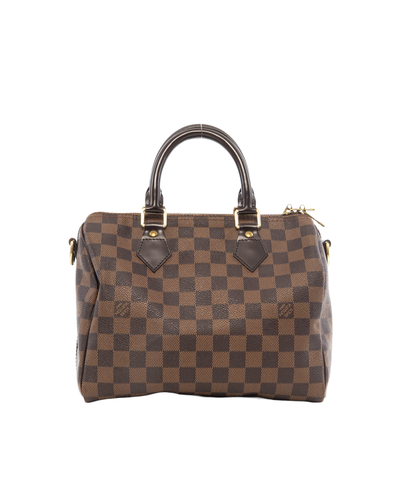 LV SPEEDY BAND 25 BROWN DAMIER CANVAS GHW AA4142 8639