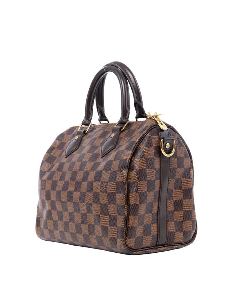 LV SPEEDY BAND 25 BROWN DAMIER CANVAS GHW CT1128 1036