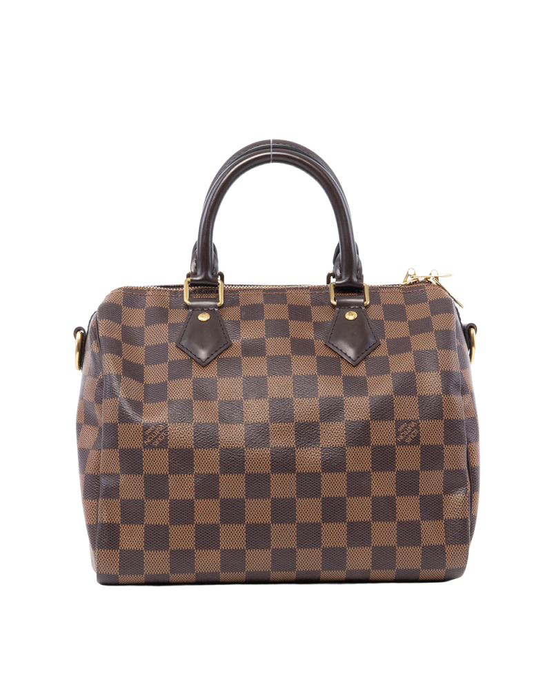 LV SPEEDY BAND 25 BROWN DAMIER CANVAS GHW CT1128 1037