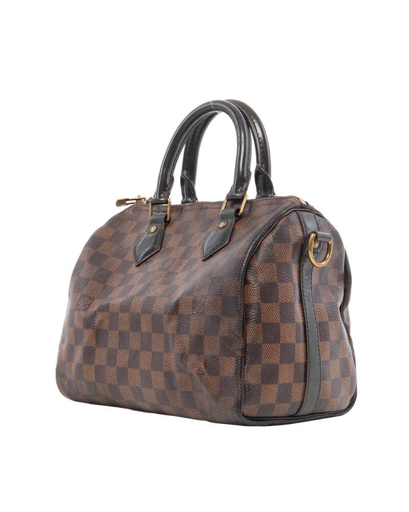 LV SPEEDY BAND 25 BROWN DAMIER CANVAS GHW CT1195 8602