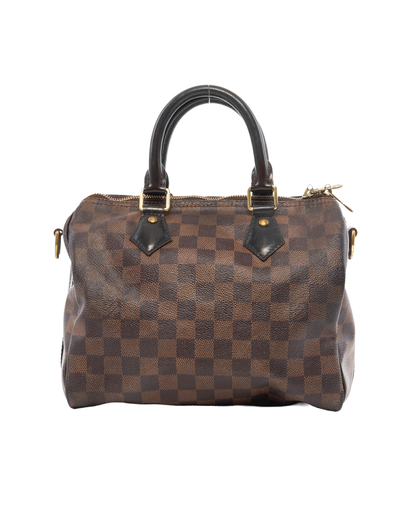 LV SPEEDY BAND 25 BROWN DAMIER CANVAS GHW CT1195 8604