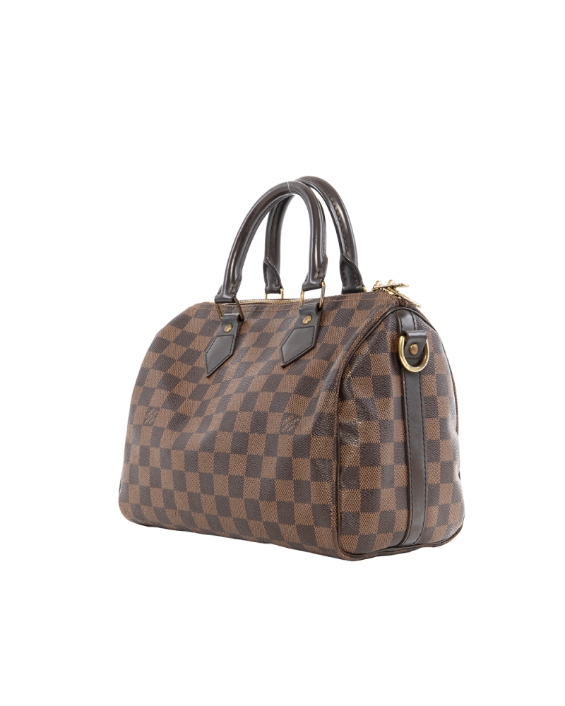 LV SPEEDY BAND 25 BROWN DAMIER CANVAS GHW DU0164 4194