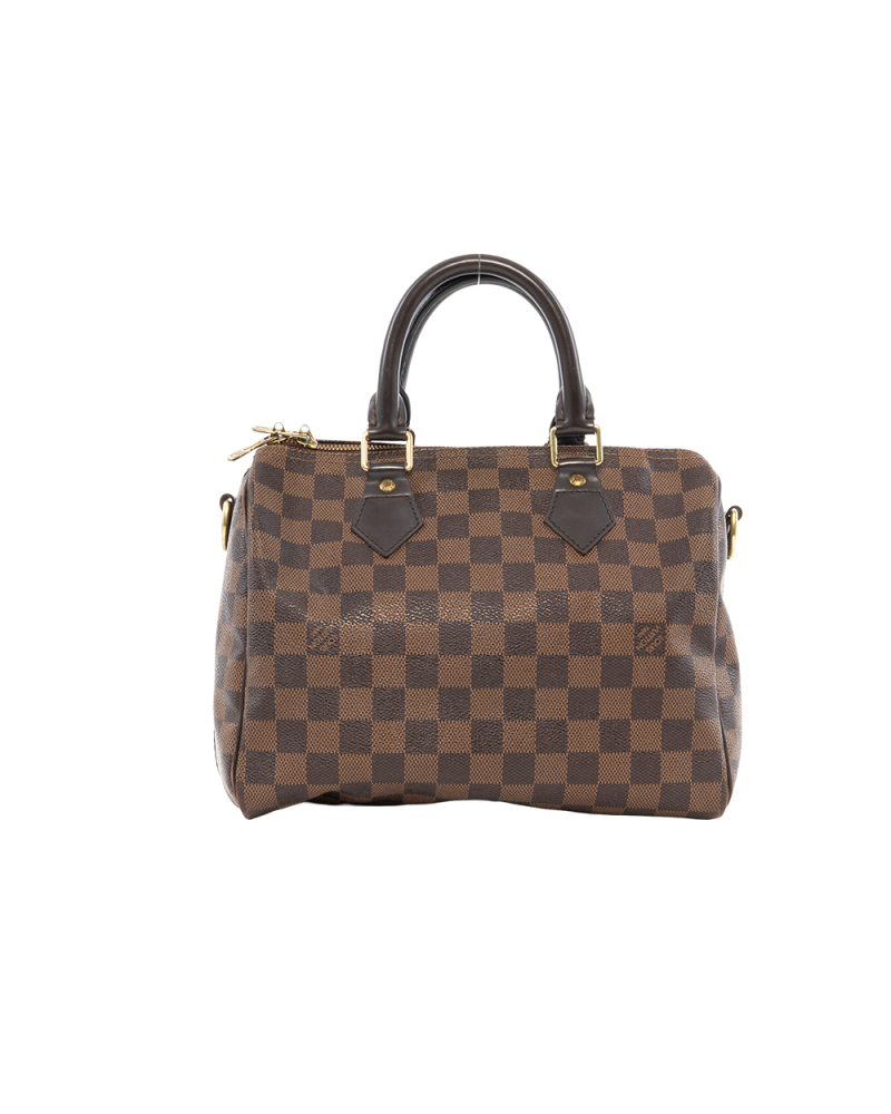LV SPEEDY BAND 25 BROWN DAMIER CANVAS GHW DU0164 4196