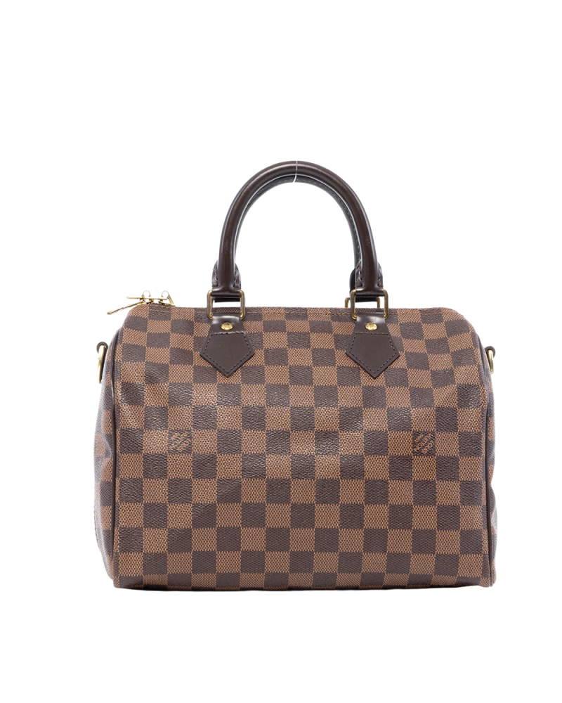 LV SPEEDY BAND 25 BROWN DAMIER CANVAS GHW DU1123 3027