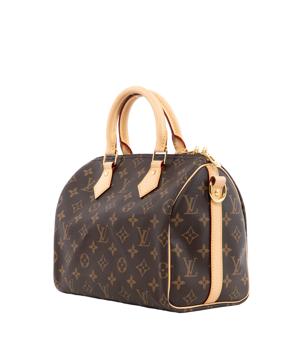 LV SPEEDY BAND 25 BROWN MONOGRAM CANVAS GHW MICROCHIP 0838