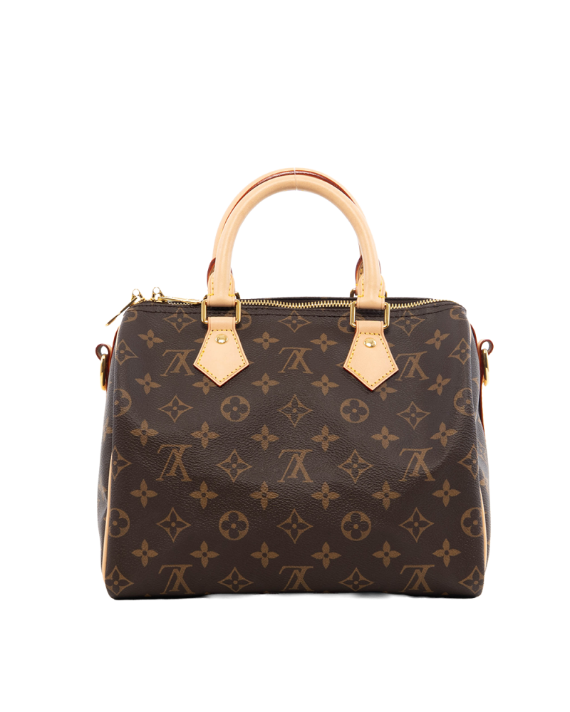 LV SPEEDY BAND 25 BROWN MONOGRAM CANVAS GHW MICROCHIP 0840