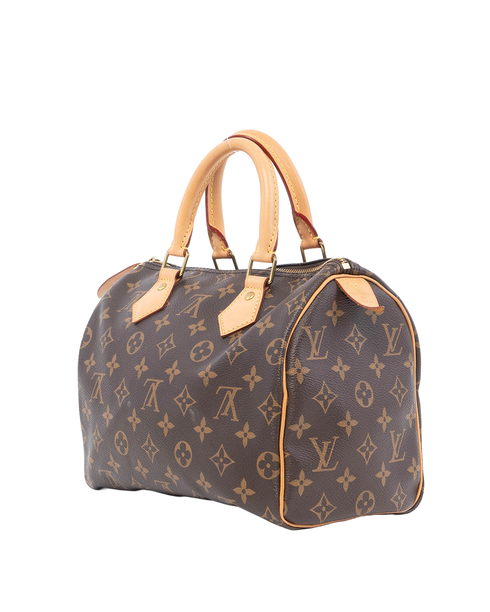 LV SPEEDY BAND 25 BROWN MONOGRAM CANVAS GHW MICROCHIP 3158