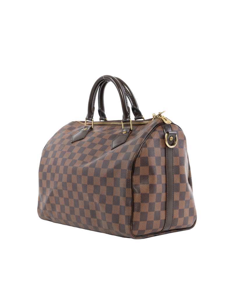 LV SPEEDY BAND 30 BROWN DAMIER CANVAS GHW CT0164 2886