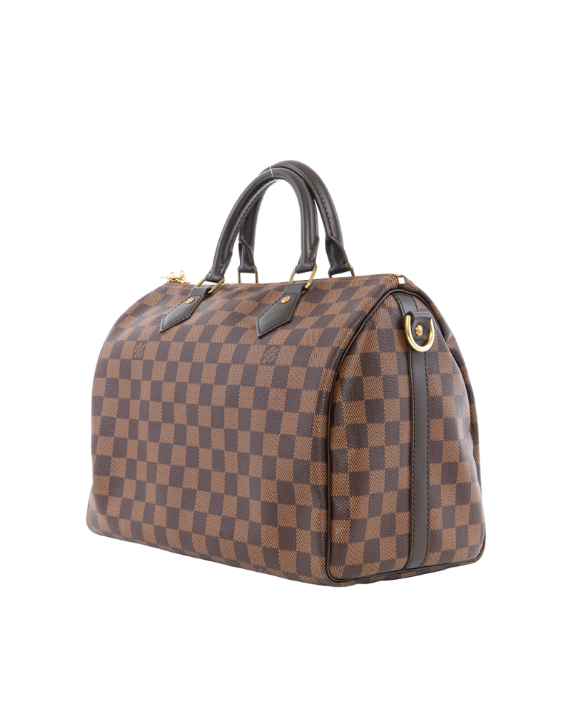 LV SPEEDY BAND 30 BROWN DAMIER CANVAS GHW CT2167 1002