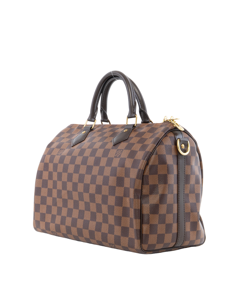 LV SPEEDY BAND 30 BROWN DAMIER CANVAS GHW CT2167 1003