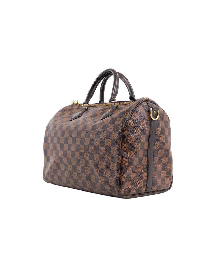 LV SPEEDY BAND 30 BROWN DAMIER CANVAS GHW MB0167 5283