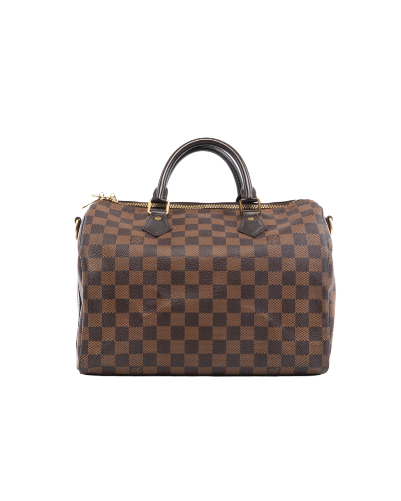 LV SPEEDY BAND 30 BROWN DAMIER CANVAS GHW MB0167 5284