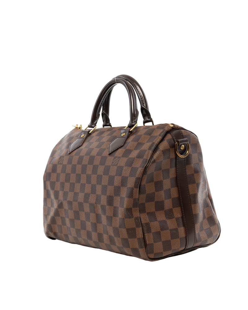 LV SPEEDY BAND 30 BROWN DAMIER CANVAS GHW SP1154 7774