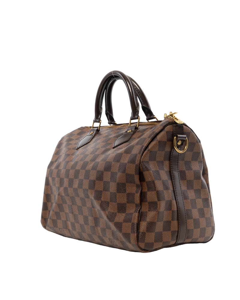 LV SPEEDY BAND 30 BROWN DAMIER CANVAS GHW SP1154 7775