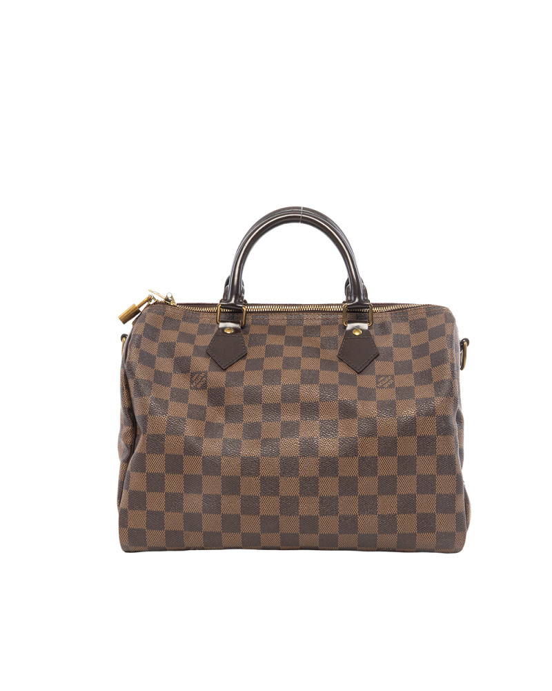 LV SPEEDY BAND 30 BROWN DAMIER CANVAS GHW SP2172 0843