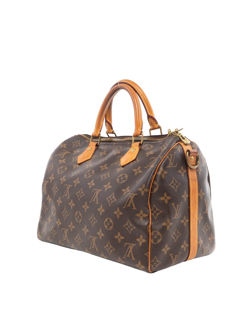 LV SPEEDY BAND 30 BROWN MONOGRAM CANVAS GHW CT1139 8761