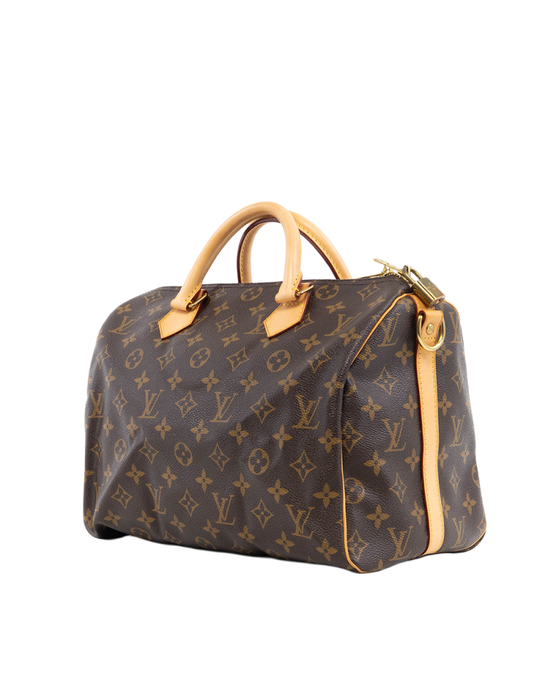 LV SPEEDY BAND 30 BROWN MONOGRAM CANVAS GHW SP2193 5297