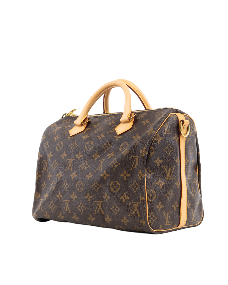 LV SPEEDY BAND 30 BROWN MONOGRAM CANVAS GHW SP2193 5298