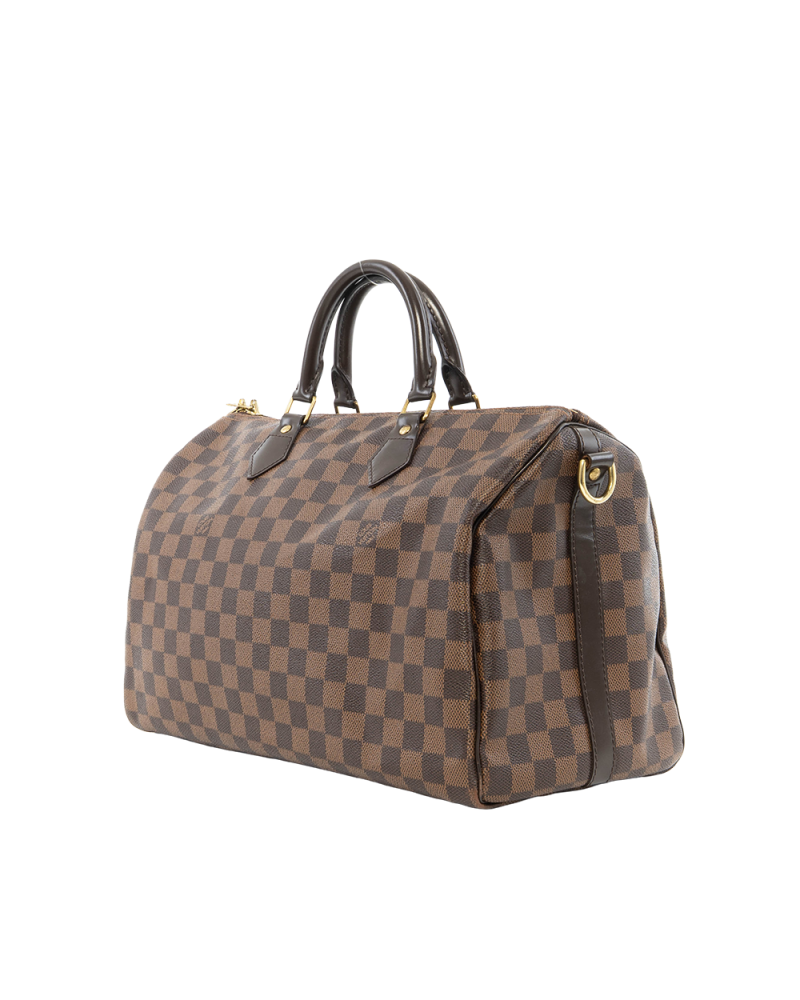 LV SPEEDY BAND 35 BROWN DAMIER CANVAS GHW DU2143 0357