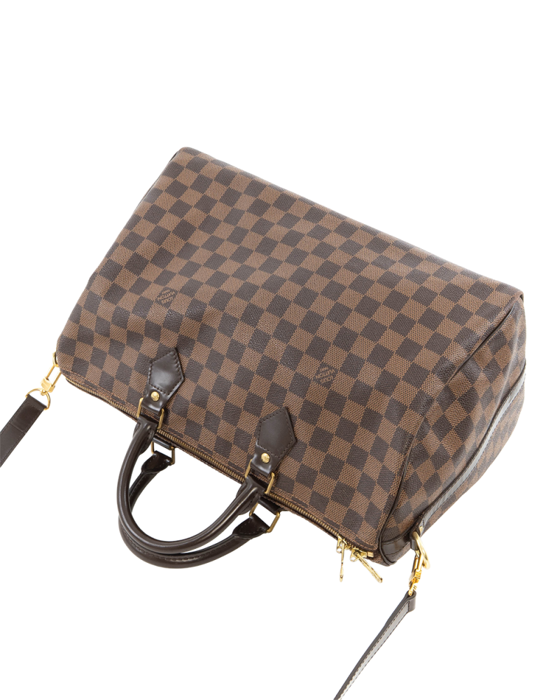LV SPEEDY BAND 35 BROWN DAMIER CANVAS GHW DU2143 0366