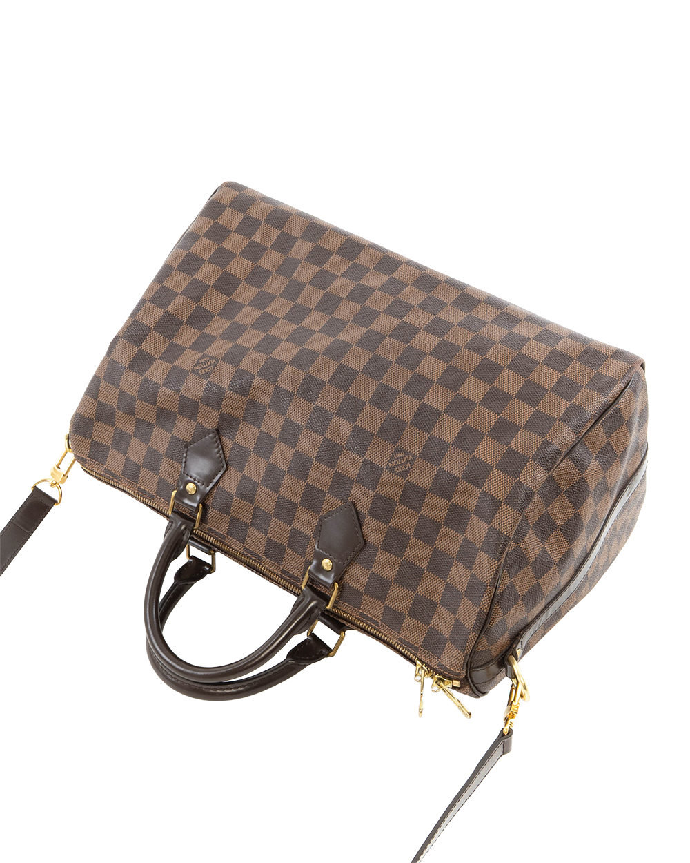 LV SPEEDY BAND 35 BROWN DAMIER CANVAS GHW DU2143 0366