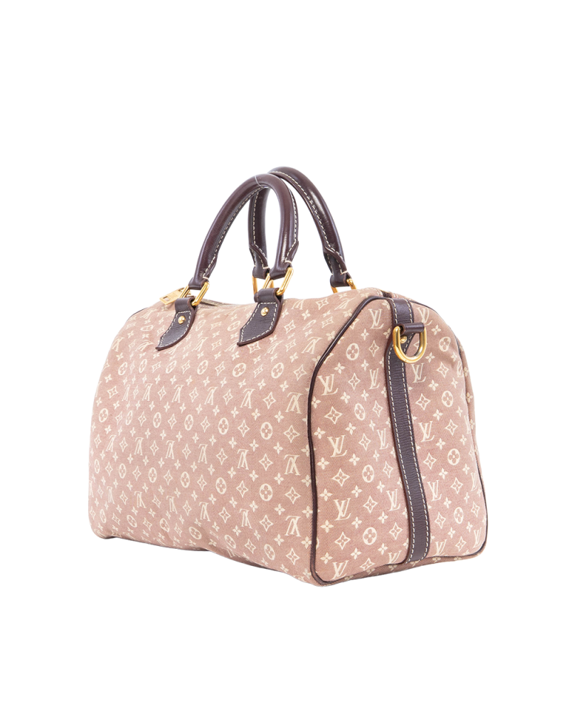 LV SPEEDY BAND MINILIN 30 PINK DENIM MONOGRAM GHW 0021