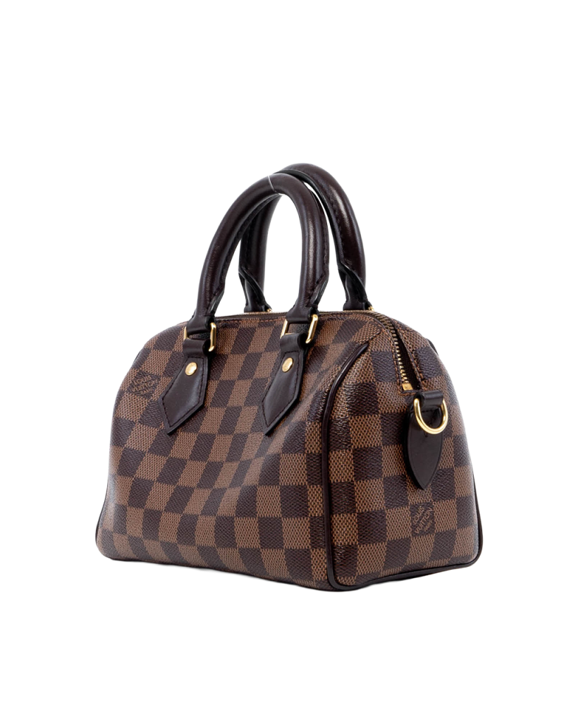 LV SPEEDY BANDOULIERE 20 BROWN DAMIER CANVAS GHW MICROCHI 05601