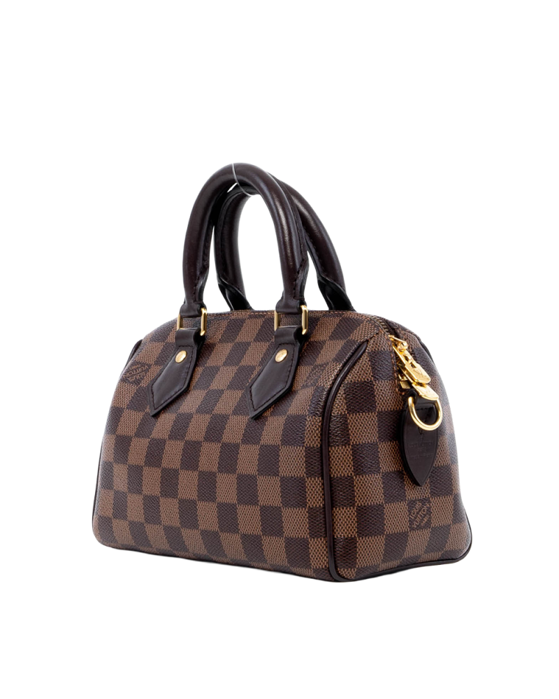 LV SPEEDY BANDOULIERE 20 BROWN DAMIER CANVAS GHW MICROCHI 05602