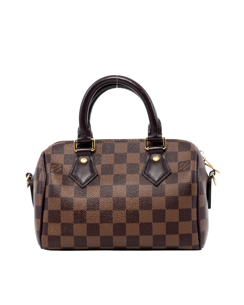 LV SPEEDY BANDOULIERE 20 BROWN DAMIER CANVAS GHW MICROCHI 05603