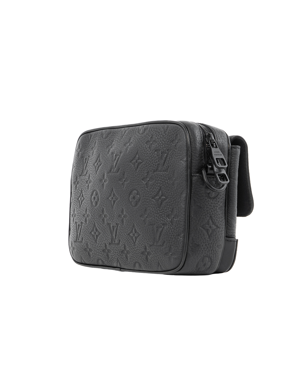 LV STEAMER MESSENGER BLACK GIANT MONOGRAM CALF BHW MICROCHIP 4146
