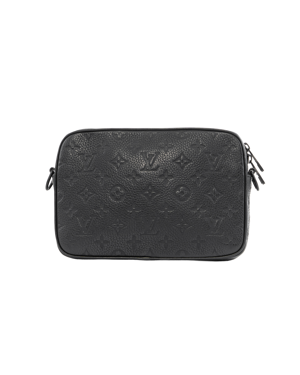 LV STEAMER MESSENGER BLACK GIANT MONOGRAM CALF BHW MICROCHIP 4147