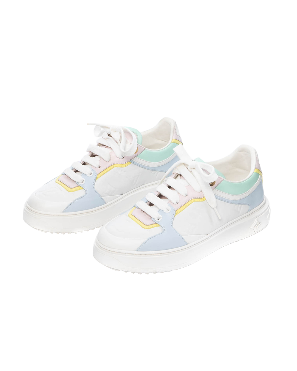 LV TIME OUT SNEAKERS 36.5 WHITE PASTEL LAMB GHW FA 0221 00566