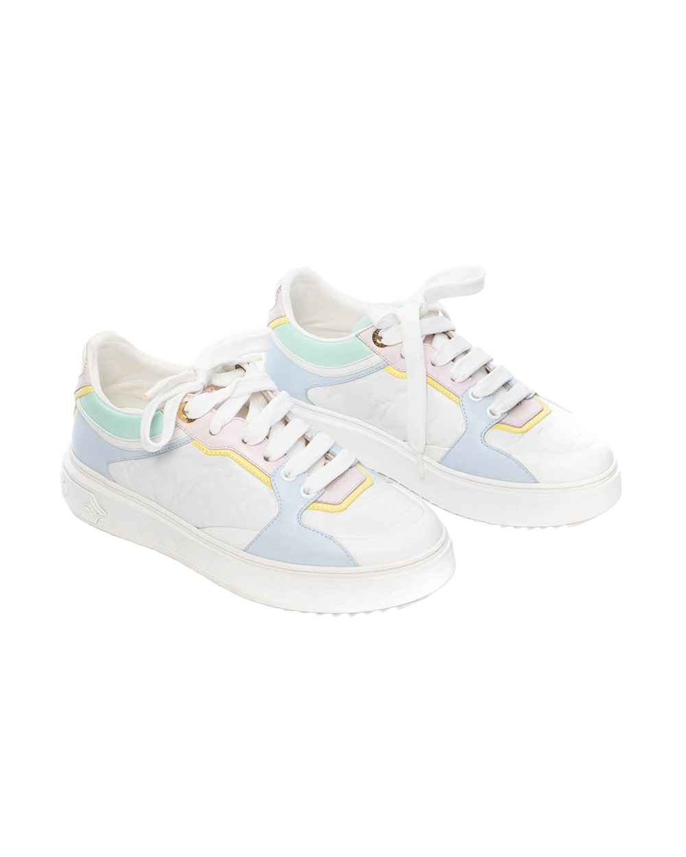 LV TIME OUT SNEAKERS 36.5 WHITE PASTEL LAMB GHW FA 0221 00567