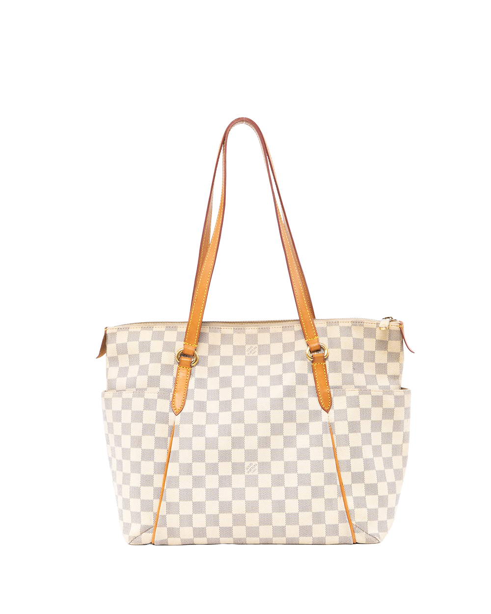 LV TOTALLY MM WHITE AZUR DAMIER CANVAS GHW AR0190 0153