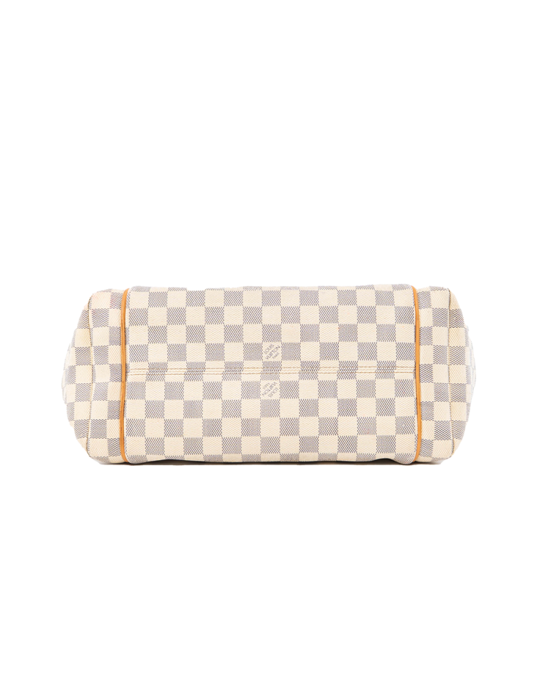 LV TOTALLY MM WHITE AZUR DAMIER CANVAS GHW AR0190 0160