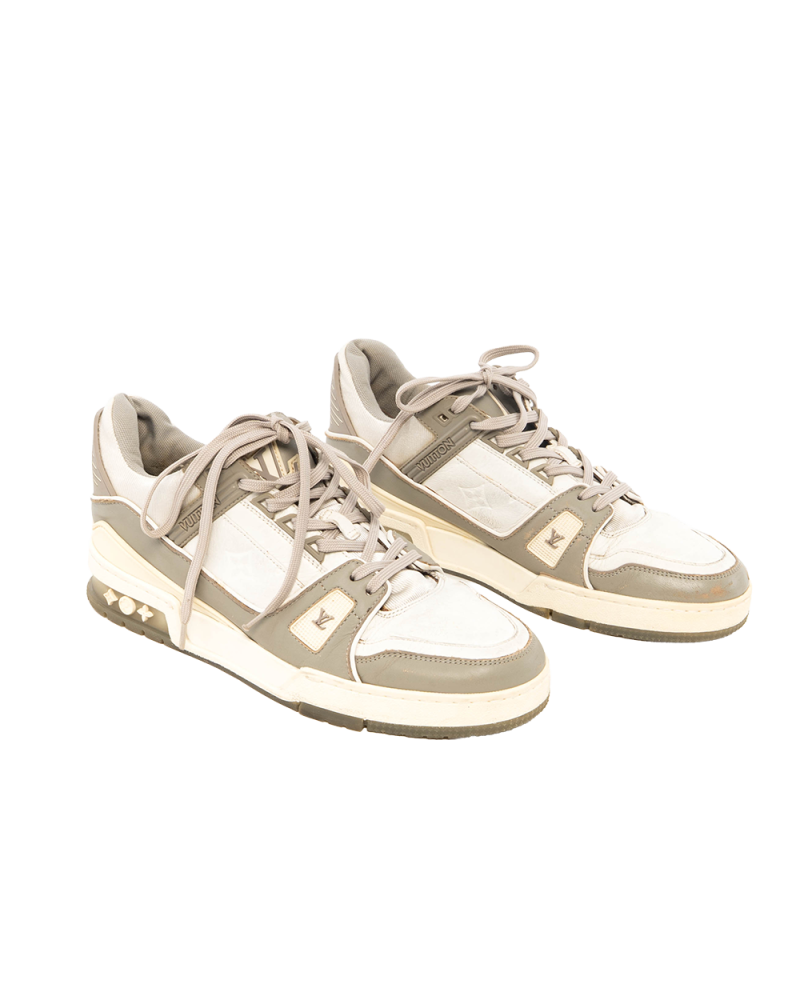 LV TRAINER SNEAKERS 7 WHITE GRAY CALF 3572