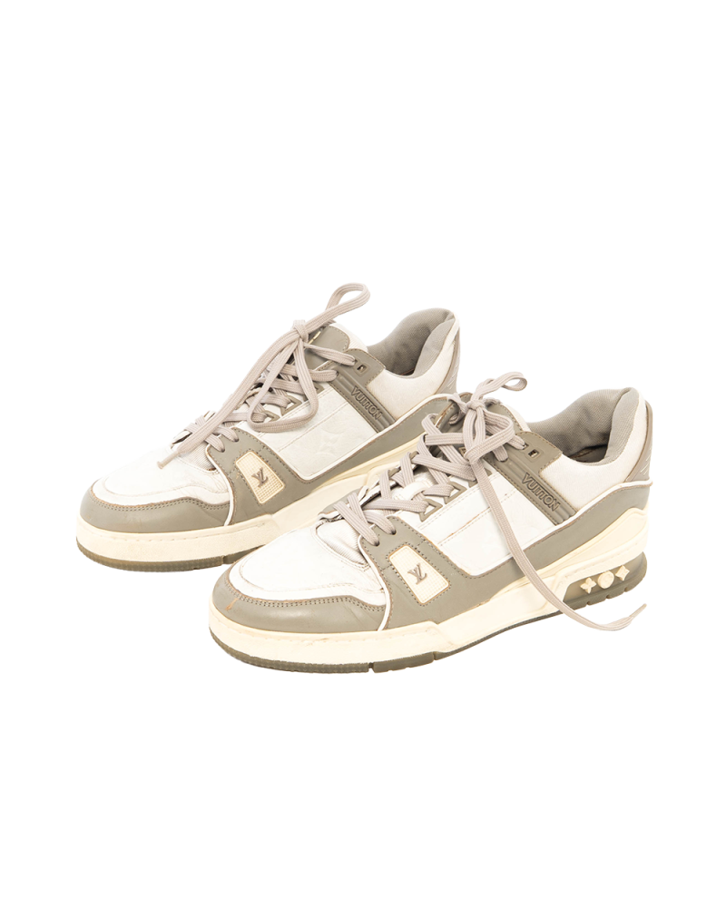 LV TRAINER SNEAKERS 7 WHITE GRAY CALF 3573