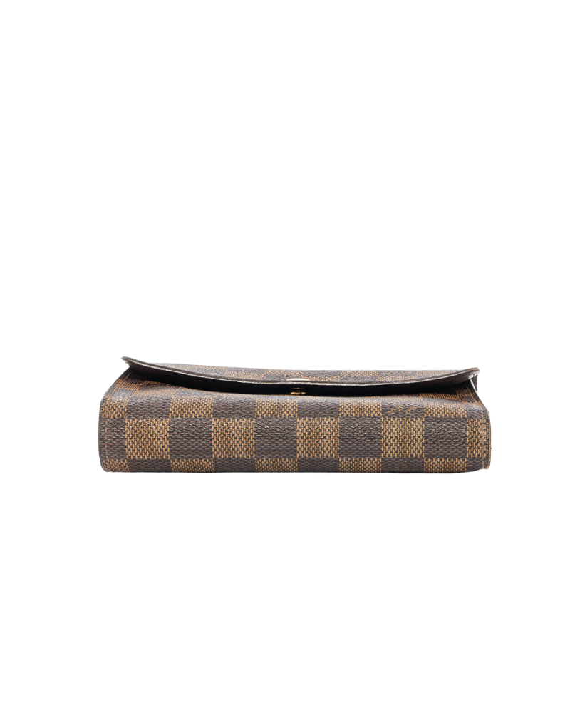 LV TRI FOLD WALLET MEDIUM BROWN DAMIER CANVAS GHW SP3057 0421